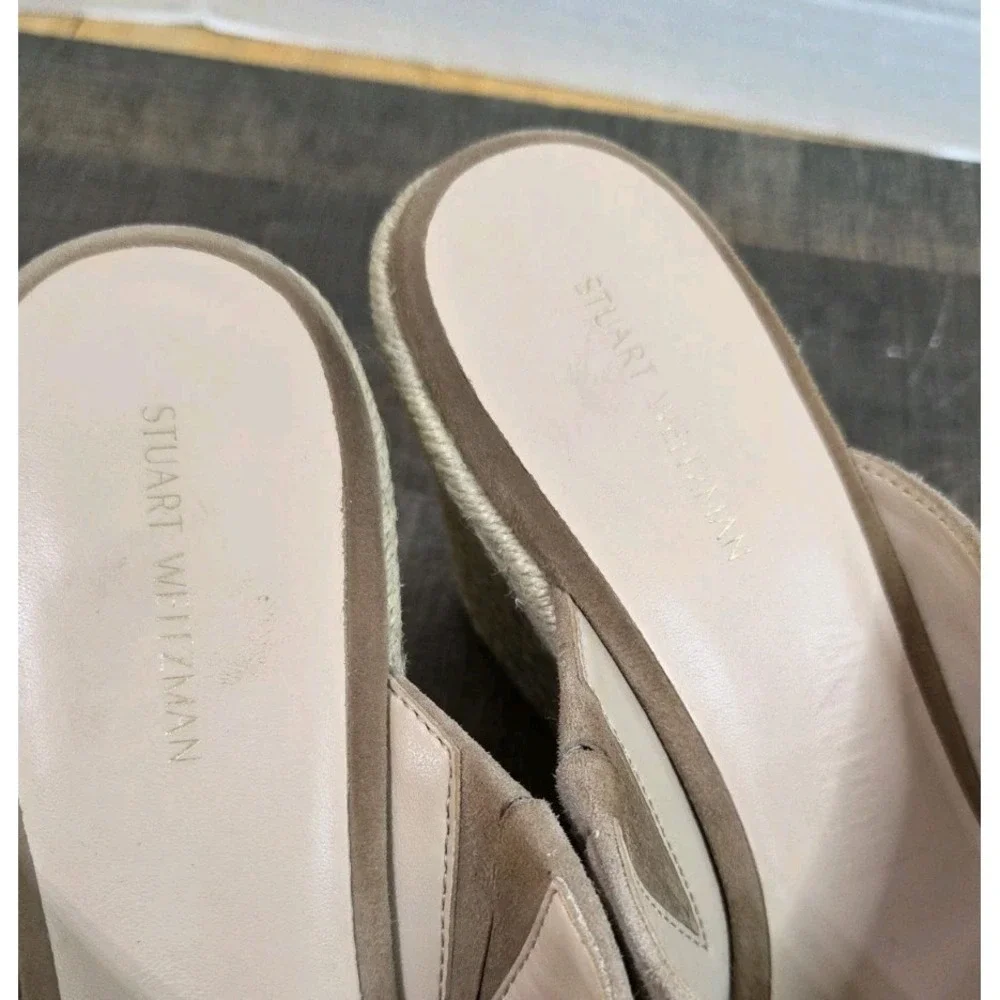 Stuart Weitzman Wonda Espadrille Wedge Platform Sandal Camel Size 9